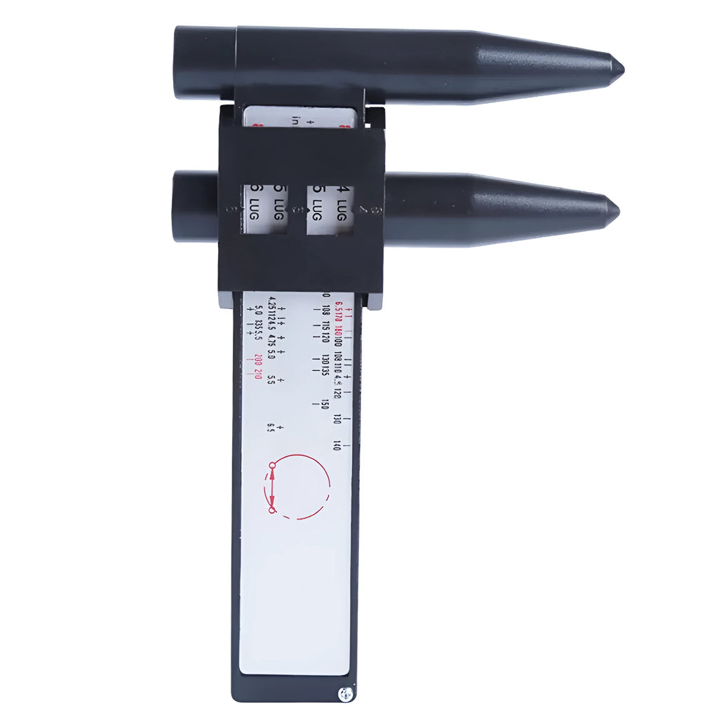 Plastic electronic digital caliper with LCD screen for measuring hole distances up to 180mm.