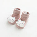 Children's non-slip socks in combed cotton with double needle construction for babies and toddlers