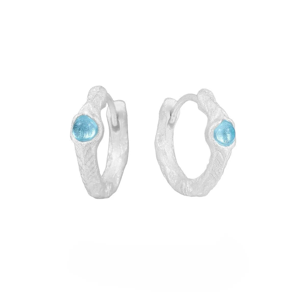925 sterling silver burnt silver geometric round ear clip for women