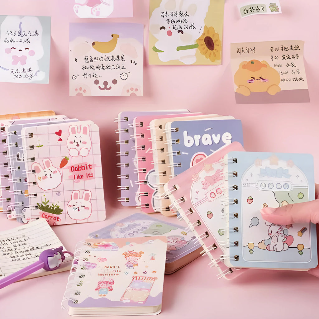 Flip Student coil-bound pocket notebook with cloth cover, 80 pages, measuring 105mm by 80mm