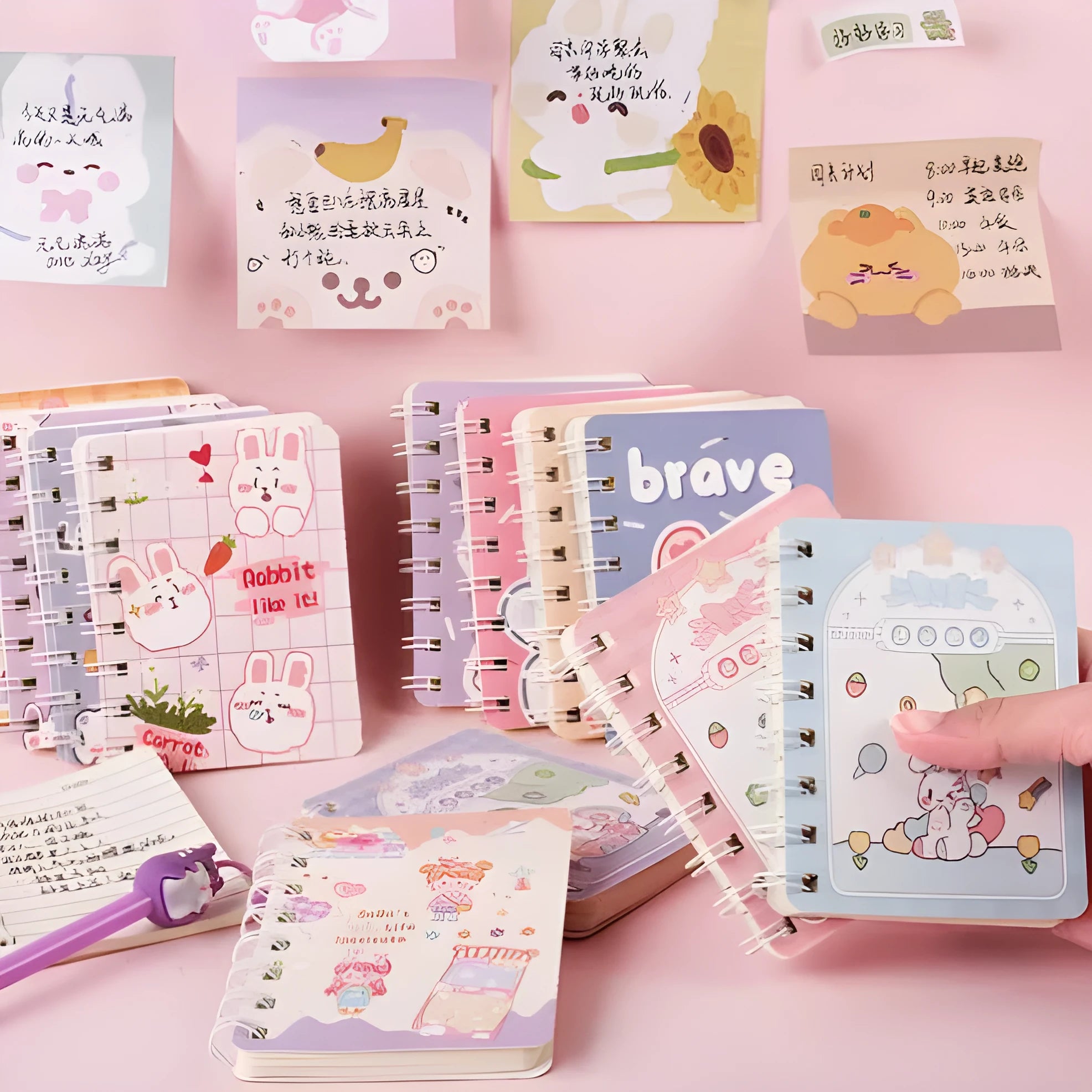 Flip Student coil-bound pocket notebook with cloth cover, 80 pages, measuring 105mm by 80mm