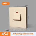 Illuminated electrical switch for water heaters and air conditioners with double-break high current design