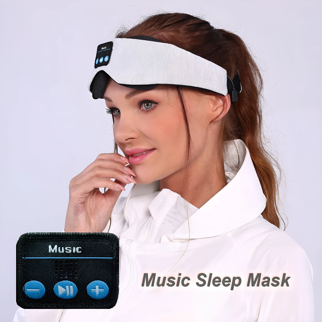 Grey outline Bluetooth sleeping eye mask for pressure-free sleep with long eyelashes