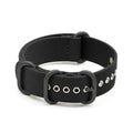 Canvas nylon thickened watch band in army green with silver buckle on a wrist