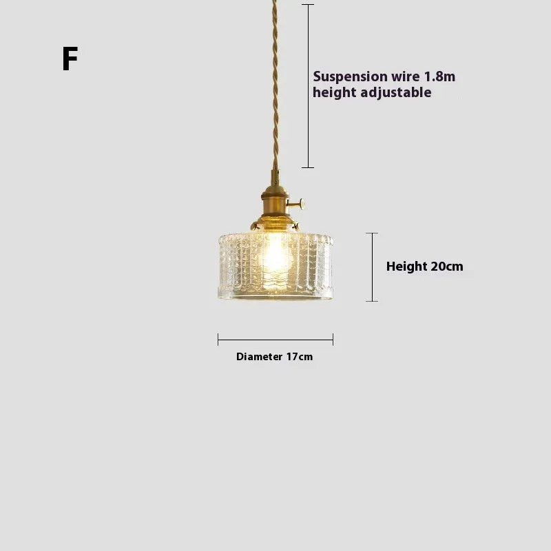 American retro style bedside droplight pendant lamp with warm light