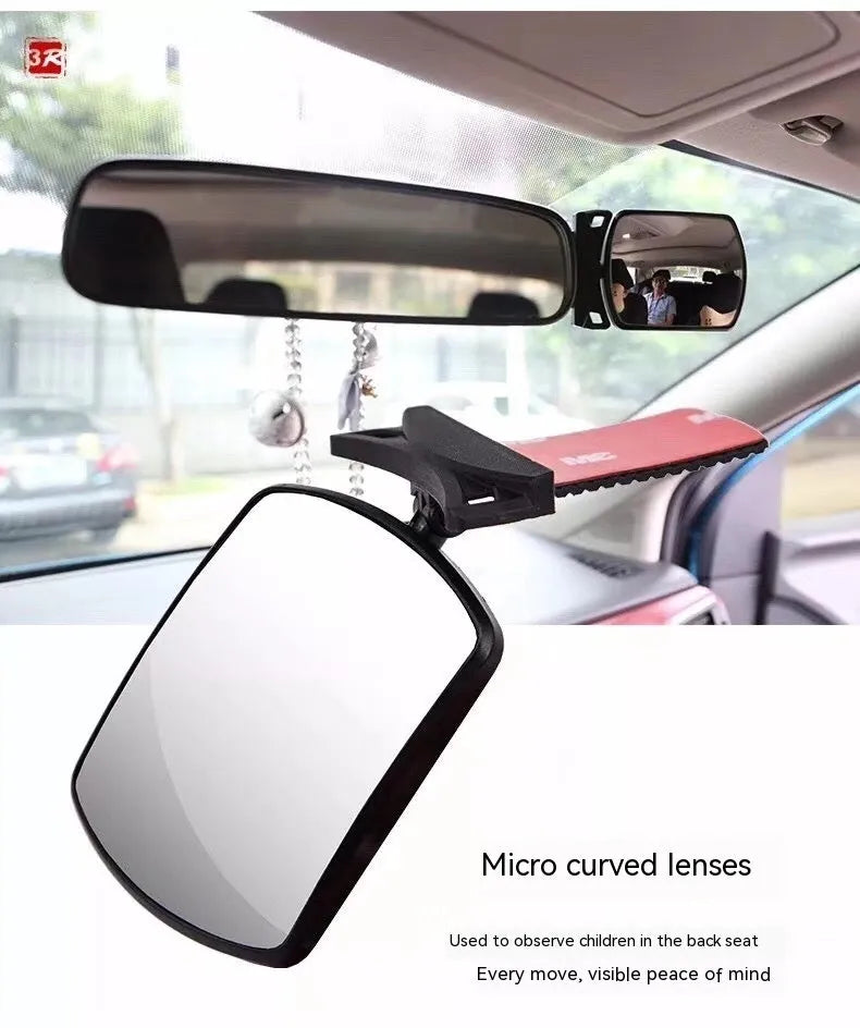 Wide angle widened car rearview mirror 8x6cm glass interior safety mirror