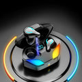 Black in-ear Bluetooth gaming headset for mobile e-sports.