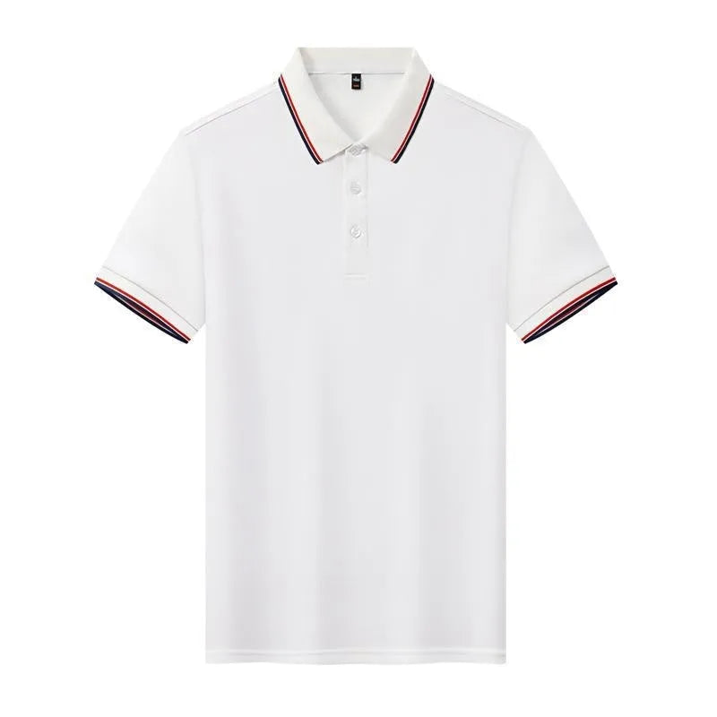 Men's ice ion lapel short sleeve polo shirt in thin nylon fabric shown in multiple colour options