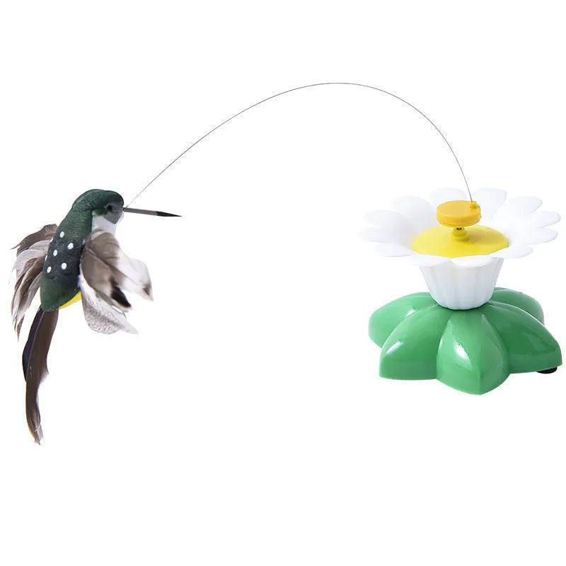 Automatic cat teaser electric rotation toy with plastic body in butterfly colour option