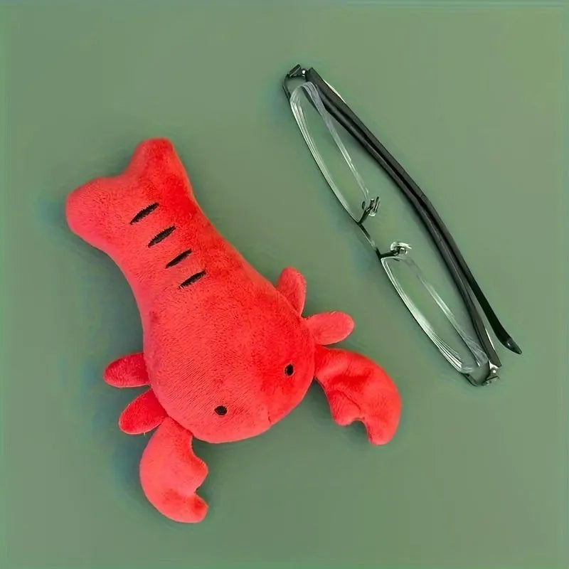 Red lobster stuffed dog toy with squeaker for small medium dogs