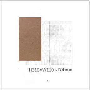 Standard size travel diary refill inner core with dots and blank ruled page options.