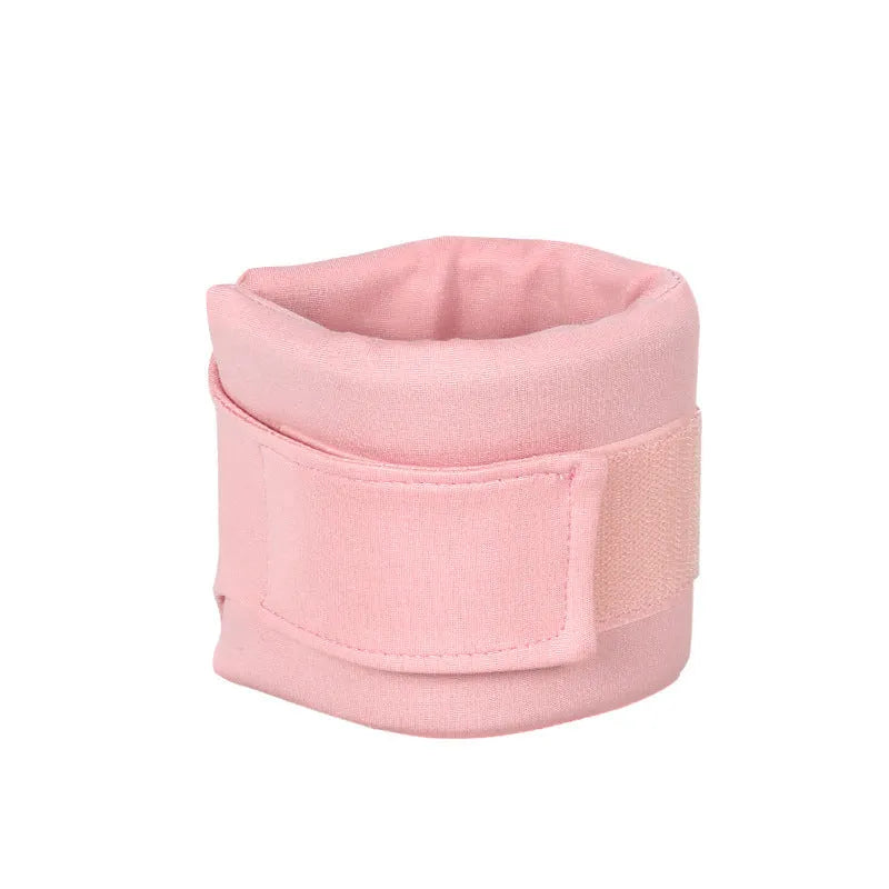 Soft grey and pink cat recovery cone collar showing four size options for post-surgery support