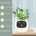 Smart planter with 7 sensors and AI chips, over 49 expressions, water level monitor, small indoor pot 114x100x96mm in pink