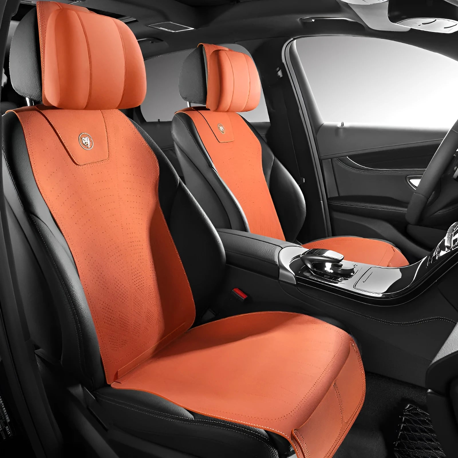 Tailored leather ultra thin car seat cover with gradient hole pattern in fur material