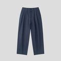 Men's lightweight cotton linen trousers in apricot with wide-leg cut and elastic waist