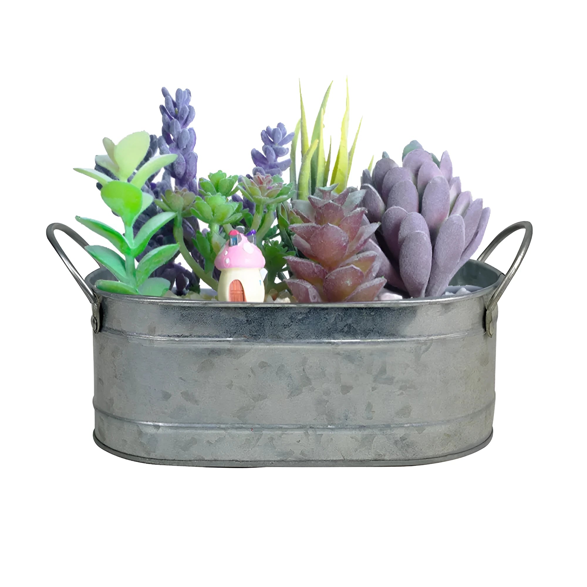 Iron metal succulent flowerpot for desktop use, showing a simple pot design.