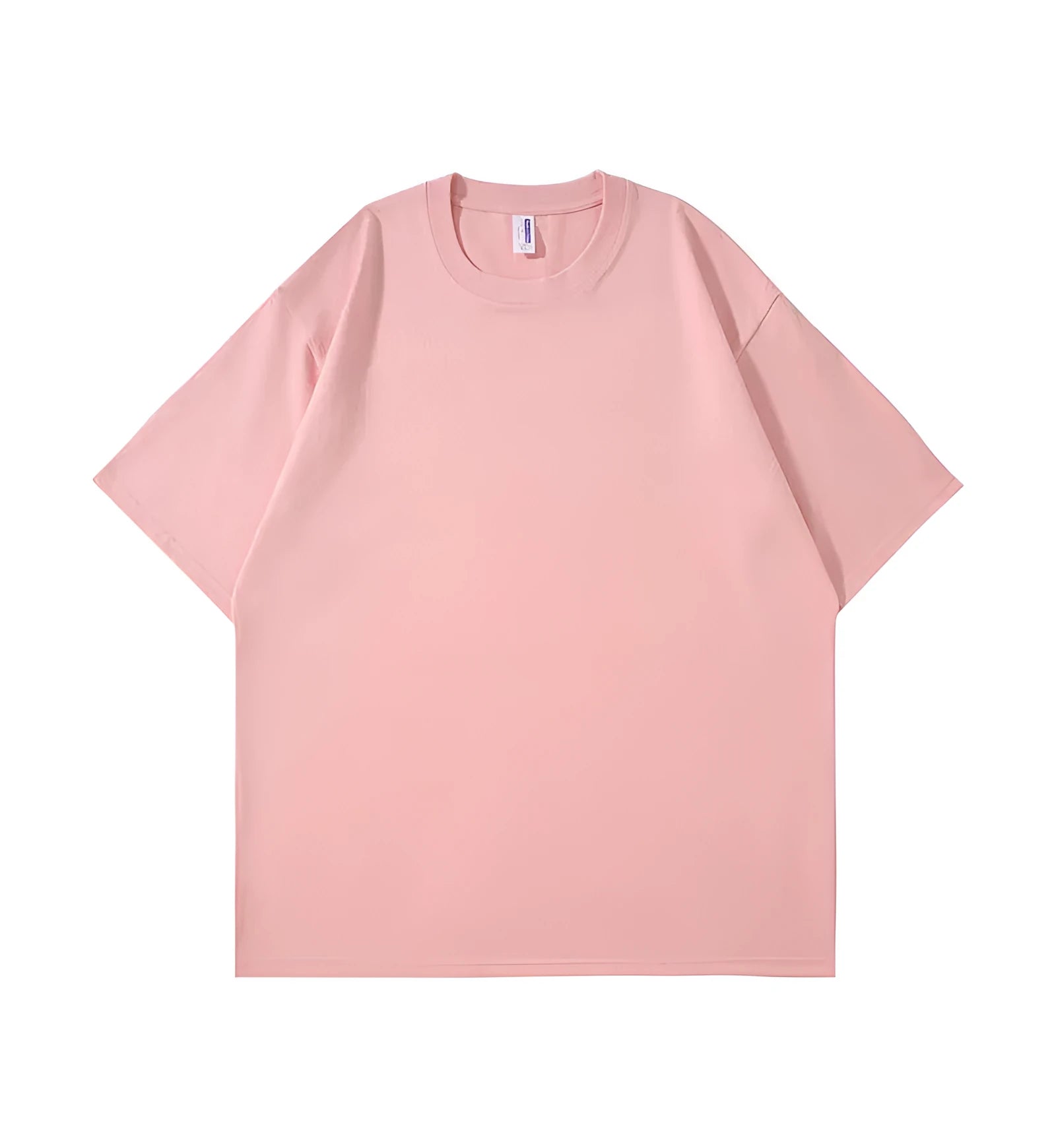 Men's heavy cotton T-shirt in loose fit with short sleeves, shown in solid colour option