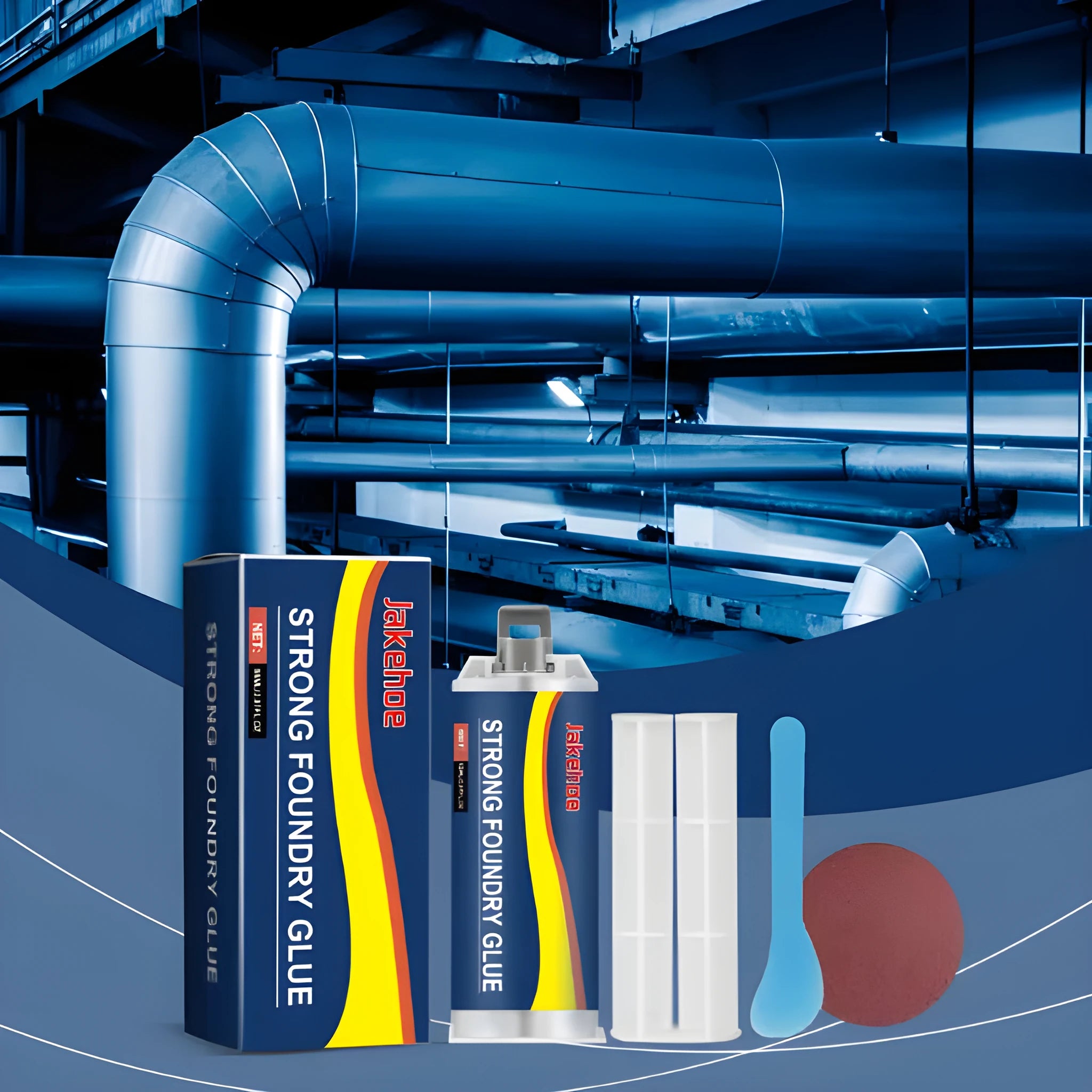 85ml stainless steel copper aluminium waterproof metal epoxy sealant cartridge with push rod, scraper and sandpaper