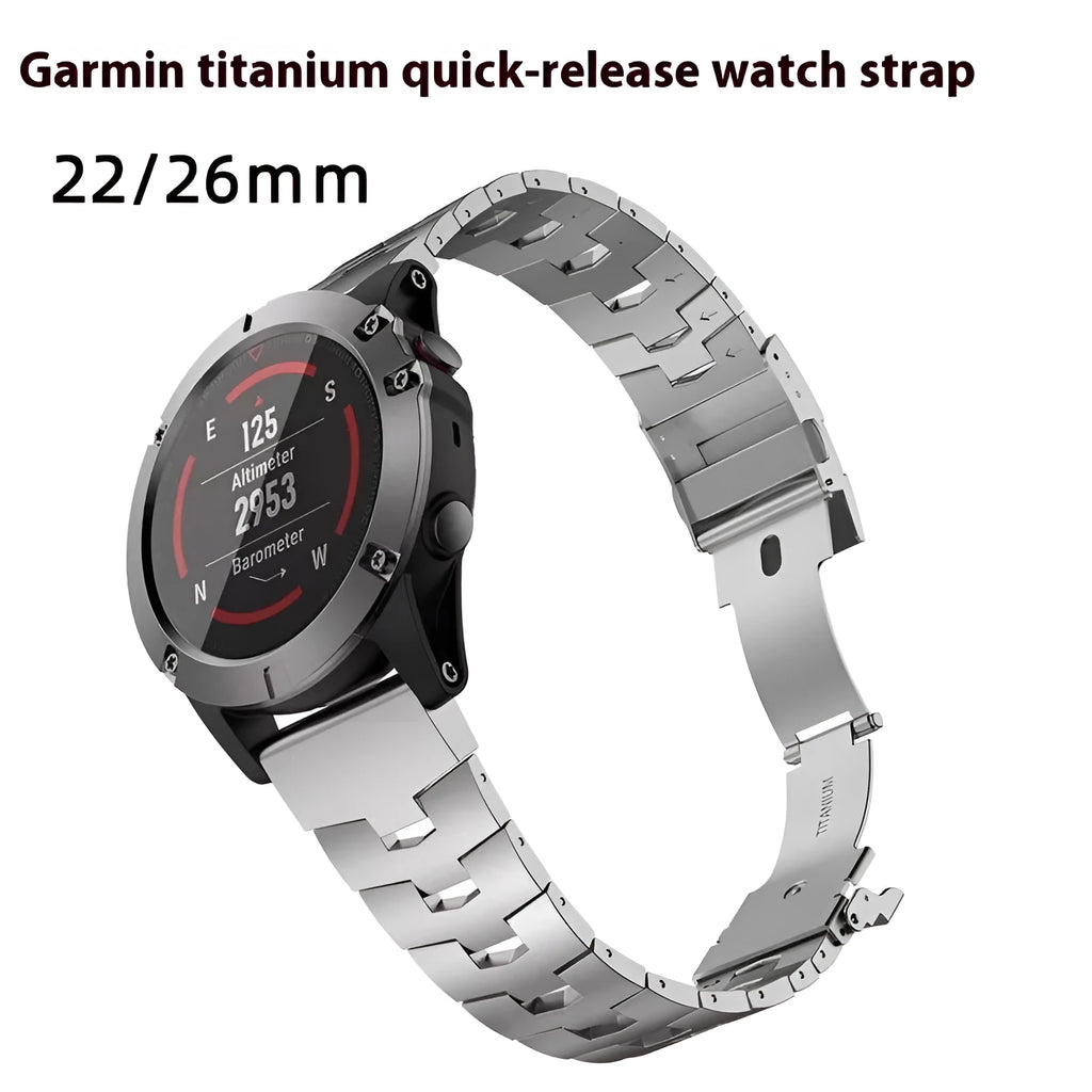 Garmin Fenix replacement watch strap in silver, black and titanium colours for Jiaming models