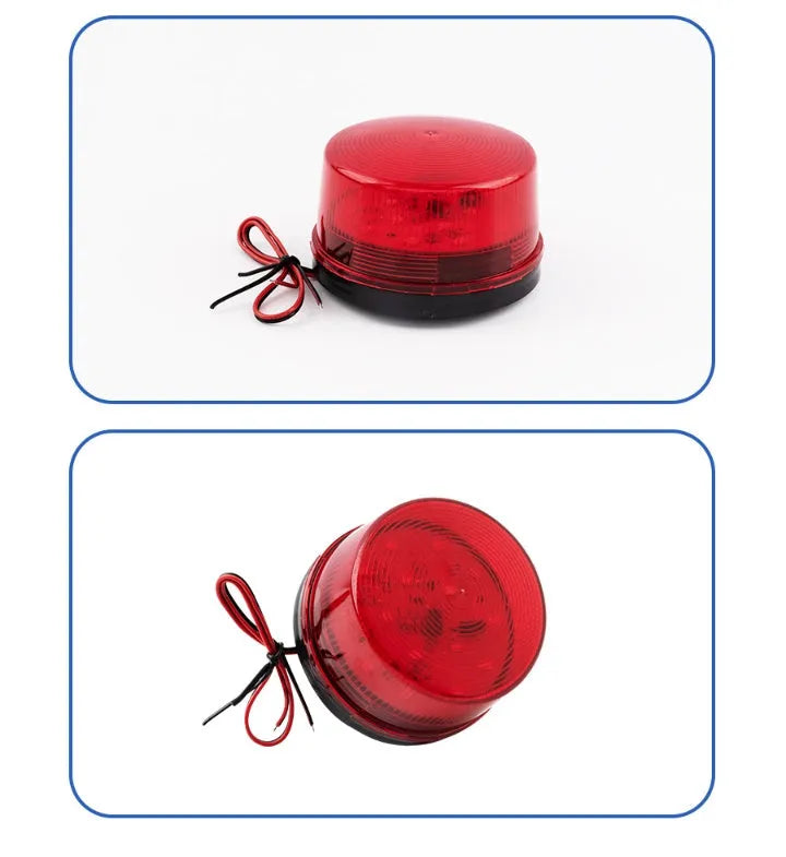 HC-79 small round red vehicle warning light with strobe and siren on mounting base