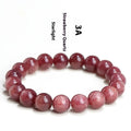 Natural starlight cherry red strawberry quartz bracelet with geometry-shaped beads in three size options