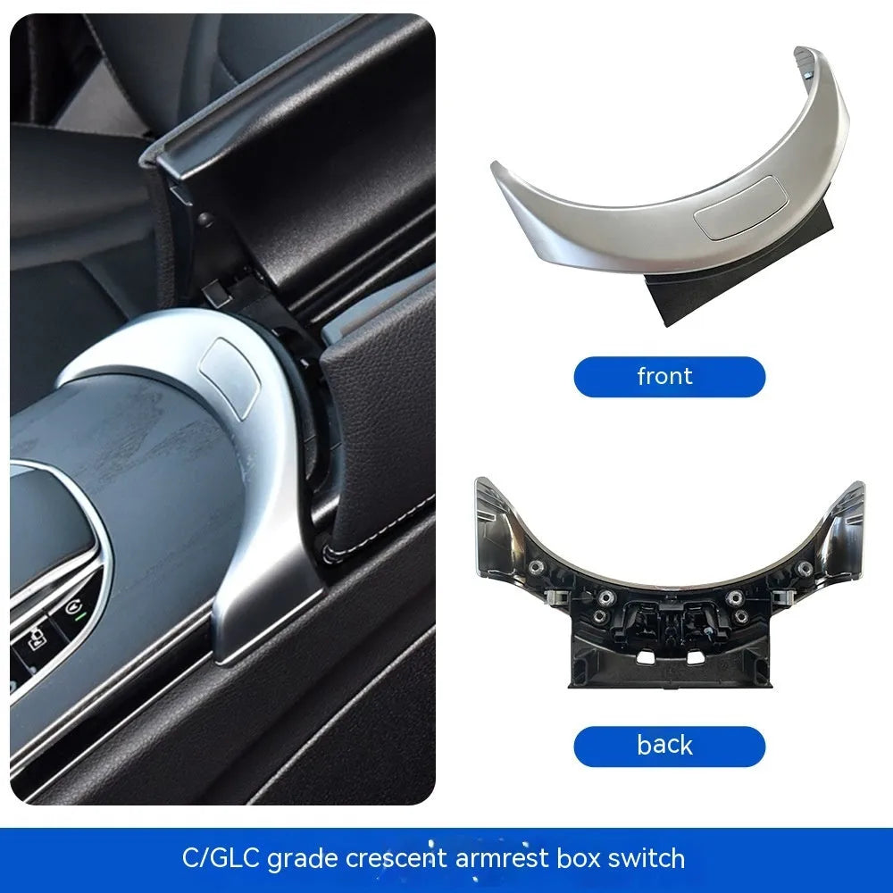 Silver electroplated armrest button panel for Mercedes C-Class and GLC dashboard