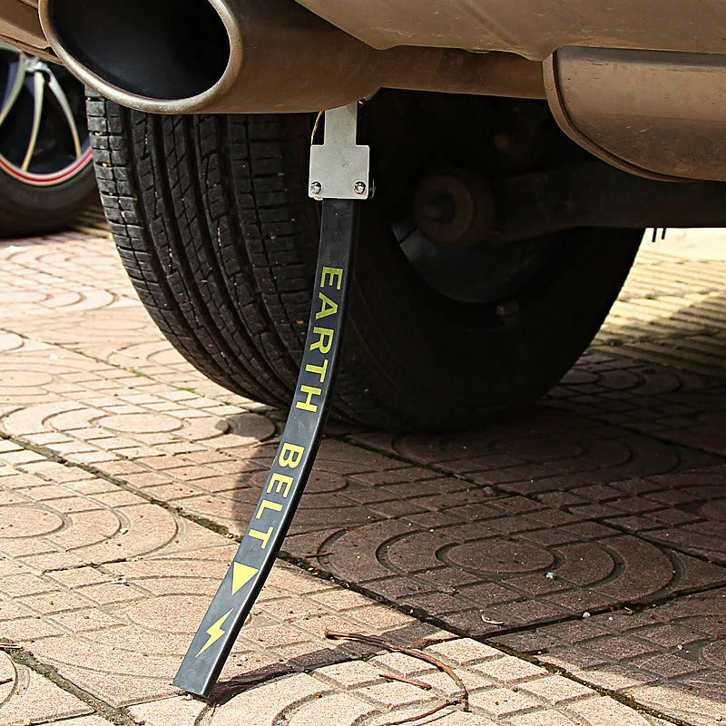 Black car electrostatic grounding chain with copper wire, 370mm long, for saloon cars and SUVs.