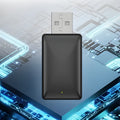 Black 2-in-1 wireless car adapter with USB port and aluminium alloy construction