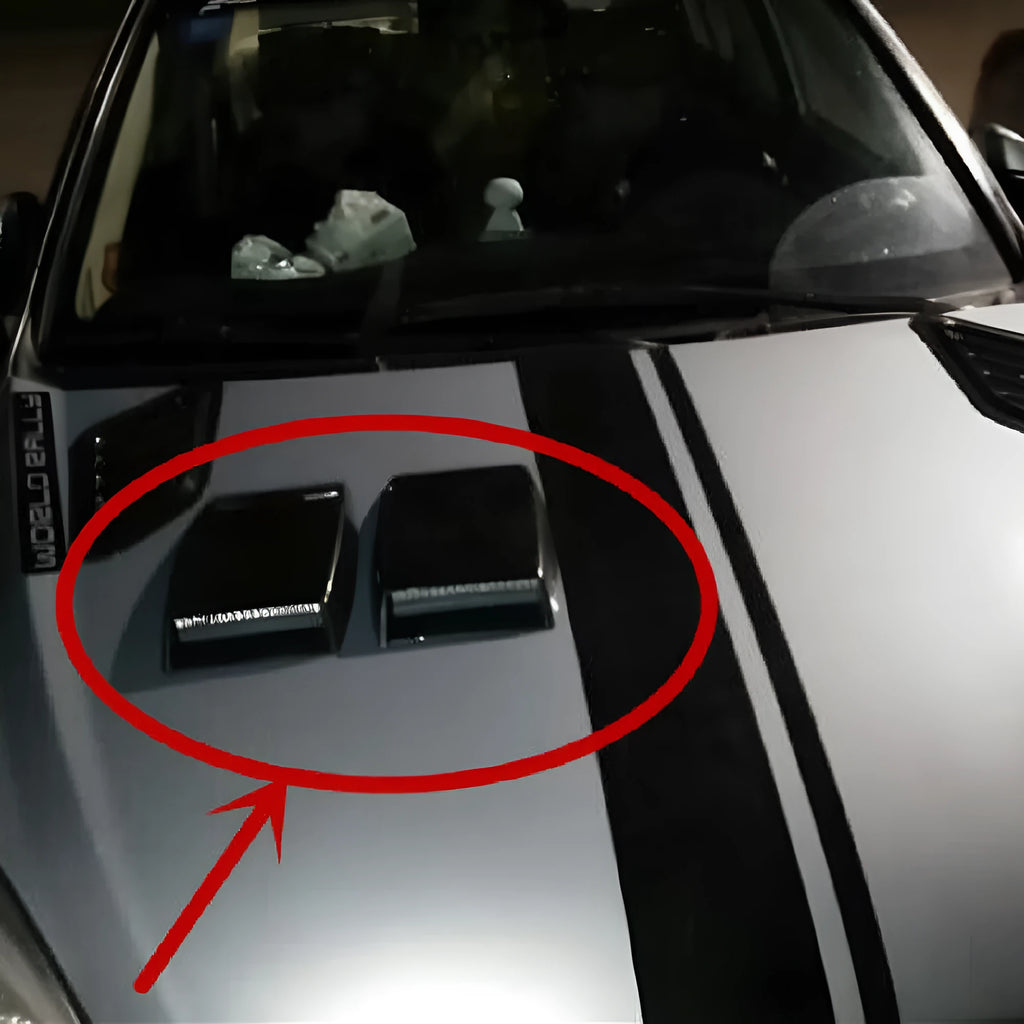 Black ABS plastic car decoration simulation air vent for dashboard styling.