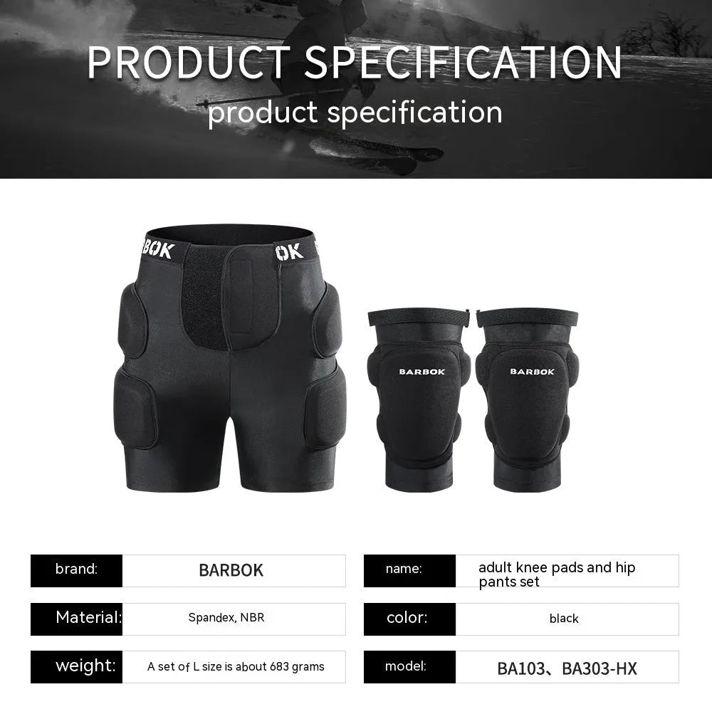 Black adult hip protection pad for roller skating and skateboarding with NBR foam padding