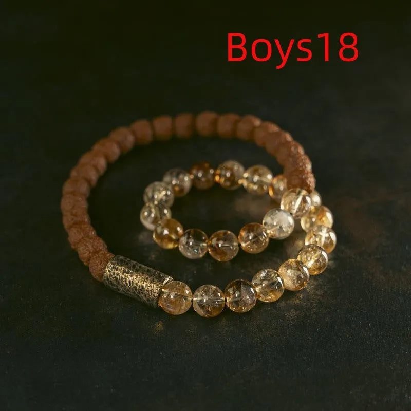 Retro natural colour LCD digital bracelet with double circle display for boys and girls.