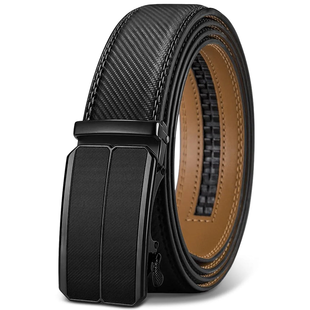 Men's PU leather belt with automatic alloy buckle in multiple colour options