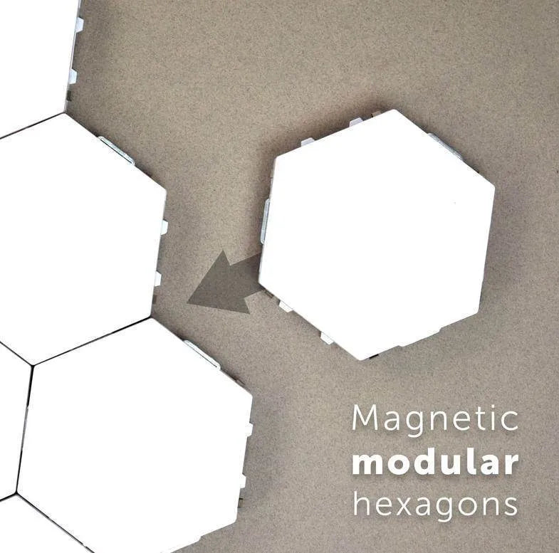 Helios modular honeycomb touch wall lamp with LED lights and ABS shade in modern minimalist style