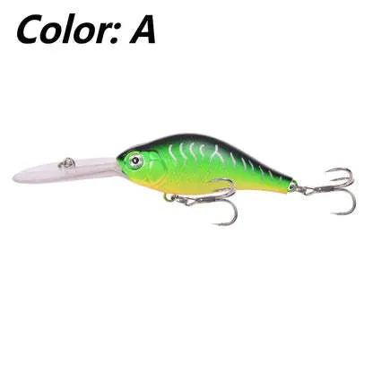 Floating Rock Little Fat Man hard mino fishing lure showing colour options and long diving lip.