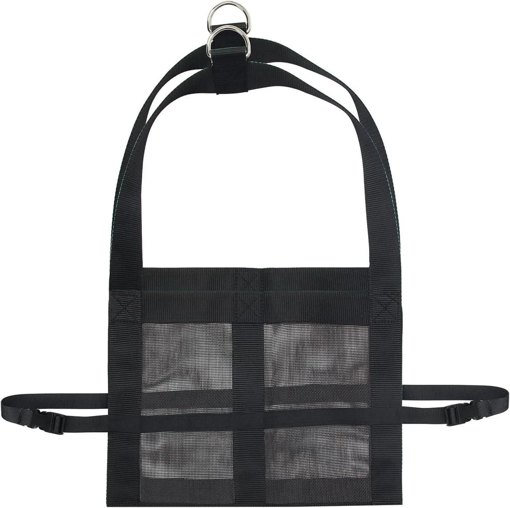 Black nylon calf and dog weighing sling measuring 35cm by 150cm for livestock and pets