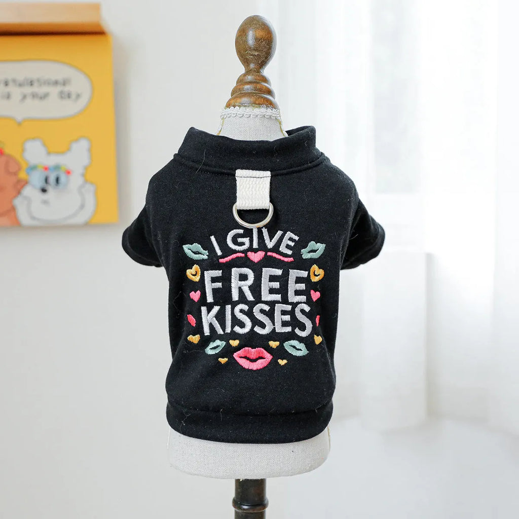 Casual grey knit dog jumper sweater on a mannequin, showing a simple V-neck and sleeve design.