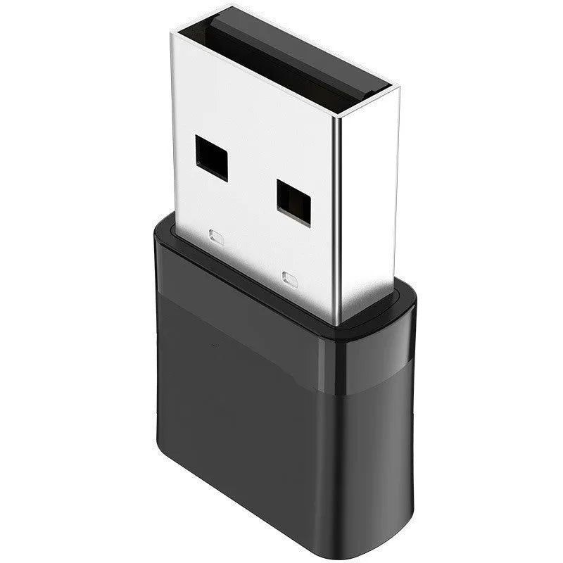 Black nickel-plated USB Bluetooth and dual-band WiFi adapter for PC connectivity
