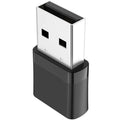 Black nickel-plated USB Bluetooth and dual-band WiFi adapter for PC connectivity