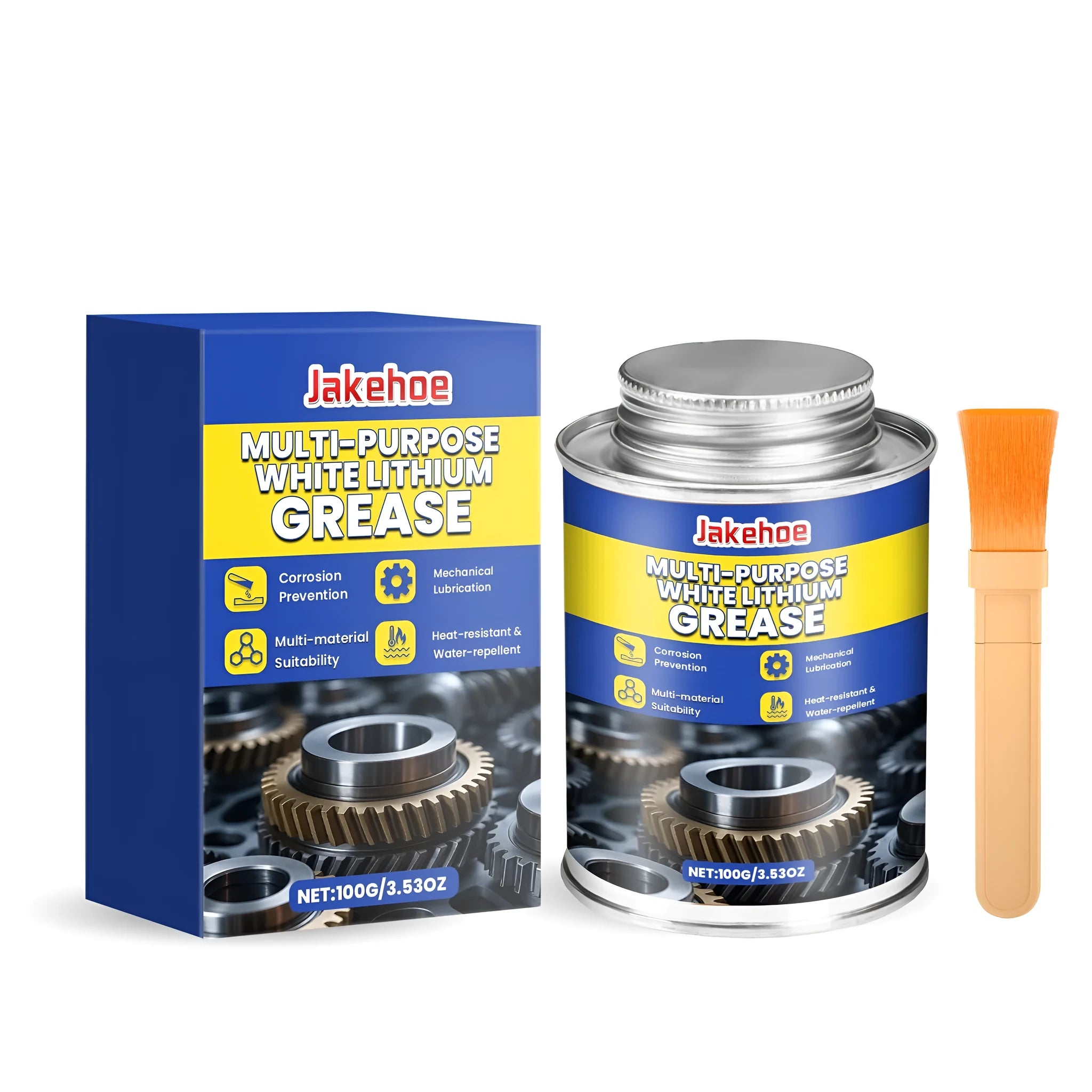 JAKEHOE multi-purpose white lithium grease 100g tube with brush applicator