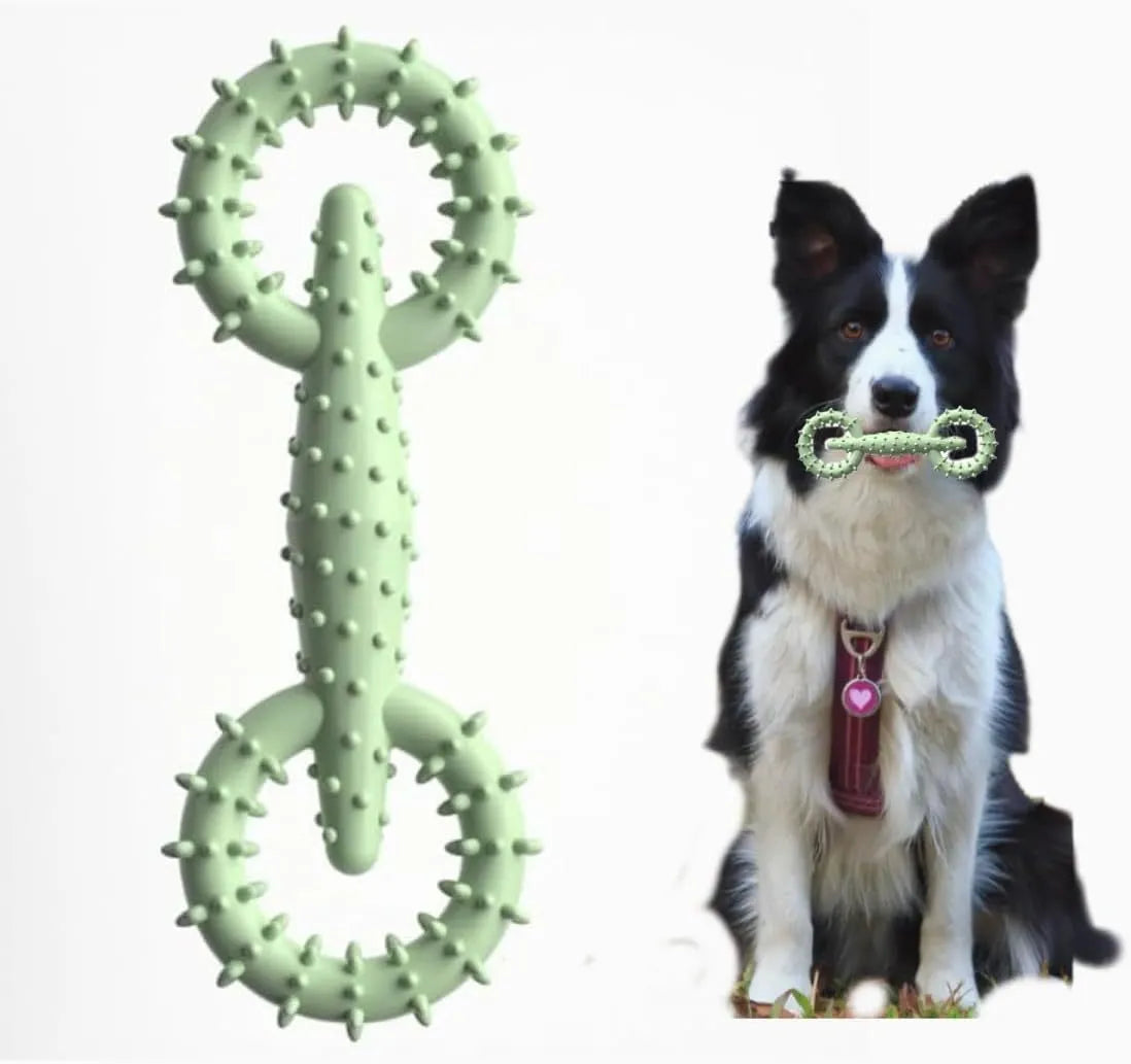 TPR dog chew toy ring in blue colour, 16cm diameter, for puppy teething and safe chewing