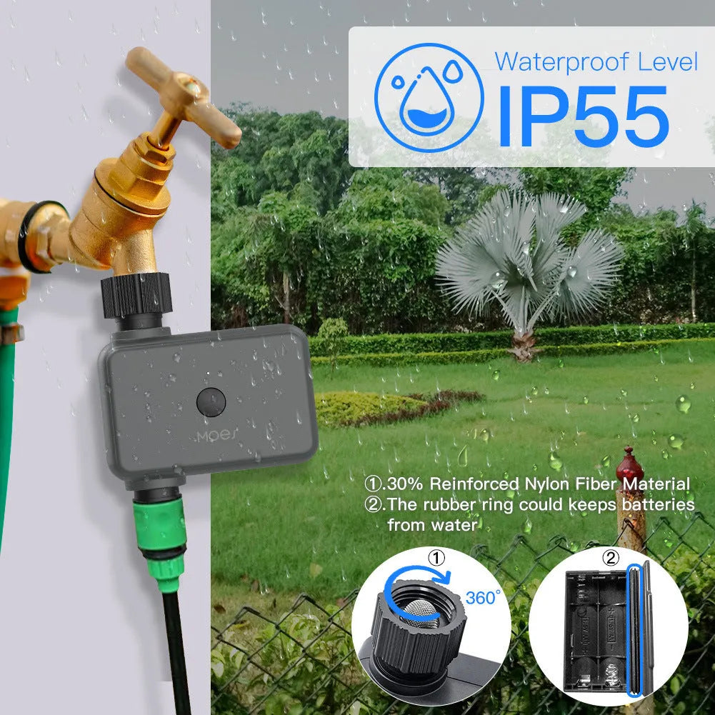 Bluetooth smart garden sprinkler timer for hose faucet with smartphone app display