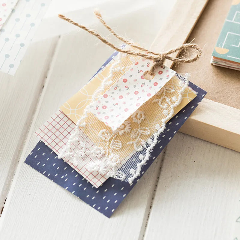 50-piece pack of retro sweet light note paper in ten dessert colours including blue fruit and strawberry, each 56mm by 83mm.