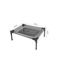 Black outdoor dog bed with removable oxford cloth cover and steel frame measuring 55cm long