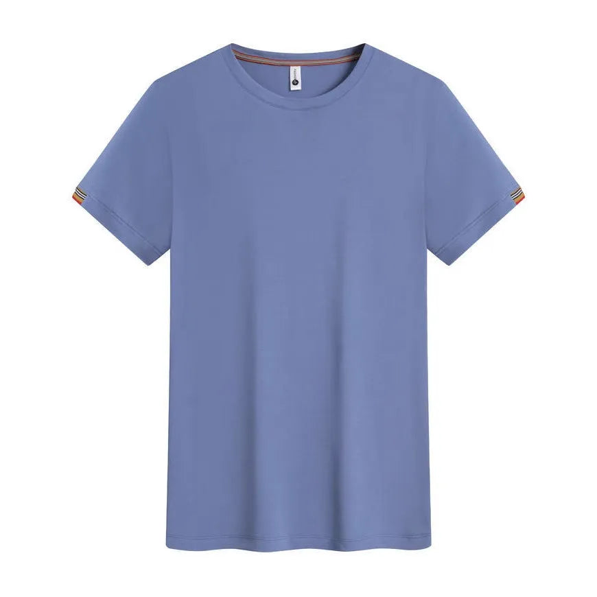Men's round neck pullover top in ice fibre blend fabric for business casual office wear