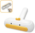Yellow duck design portable pet hair remover with plastic body and polyester bristles