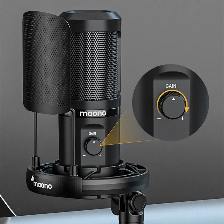 PM461 coloured USB condenser microphone on included tripod with shock mount and USB cable