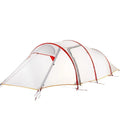 3 person lightweight tunnel tent with aluminum alloy poles and nylon outer in cloud cover colour