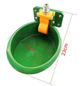 Green plastic automatic drinking water bowl for sheep and pigs with water-saving design