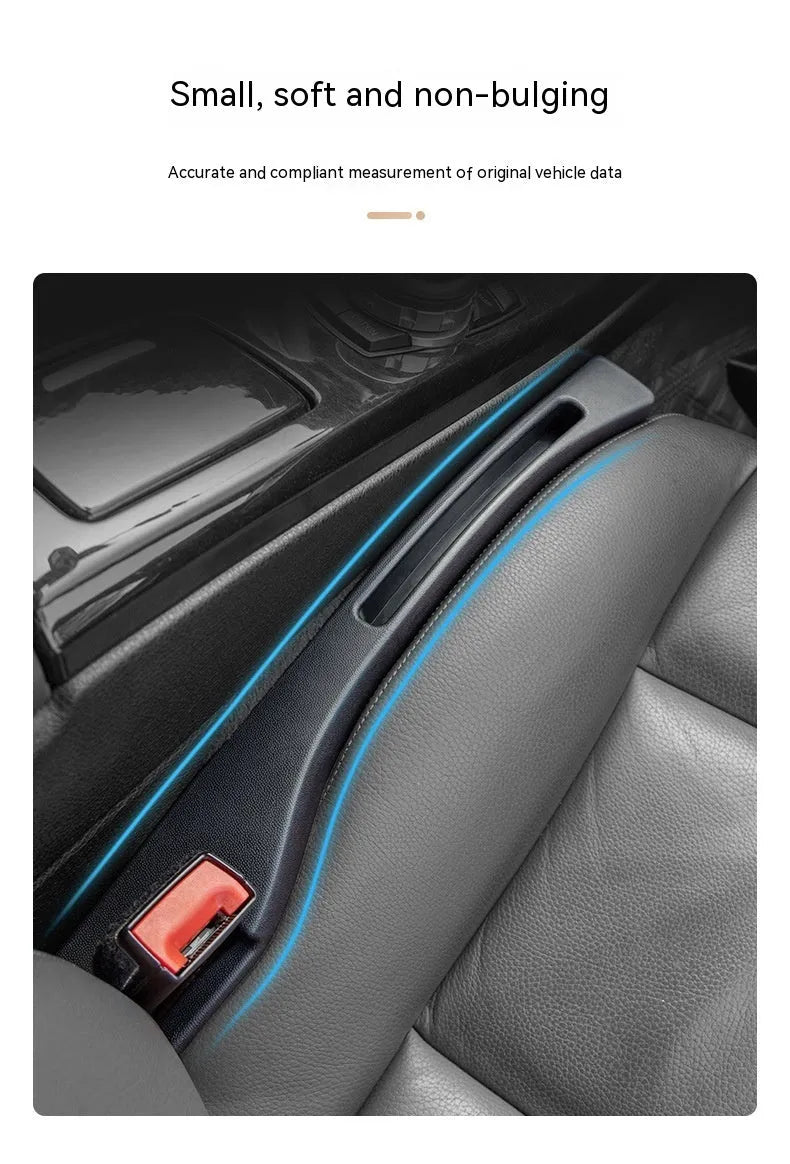 Black waterproof plastic car seat gap storage pocket with handle.