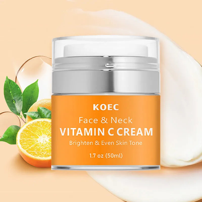 50g pot of retinol neck cream with English labelling for moisturising and light lines.